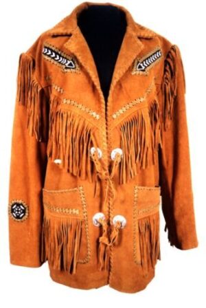 Western Leather Fringe Jacket for Men