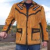 Western Leather Fringe Jacket for Men