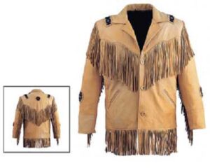 Western Leather Fringe Jacket for Men