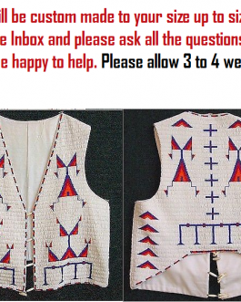 1800’s Old Style Native American SIOUX Beaded Powwow Regalia Vest NSXV108