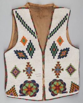1800’s Old Style Native American SIOUX Beaded Powwow Regalia Vest NSXV109