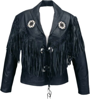Western Leather Fringe Jacket for Men