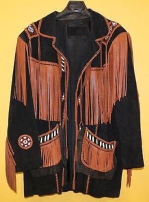 Western Leather Fringe Jacket for Men