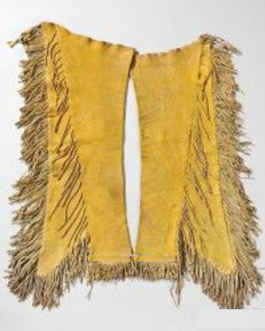 1800’s Old Style Native American Tan Buffalo Suede Leather Twisted Fringe Tubular Legging NAC07