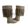 27 Native American Beige Leather Powwow Native Boots / Moccasin / Shoes MOC127