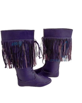 Native American Purple Leather Powwow Native Boots / Moccasin / Shoes MOC128