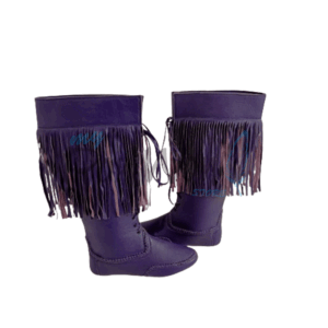 Native American Purple Leather Powwow Native Boots / Moccasin / Shoes MOC128