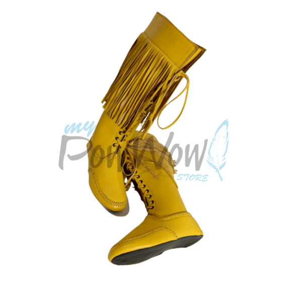 Native American Tan Leather Powwow Native Boots / Moccasin / Shoes MOC129