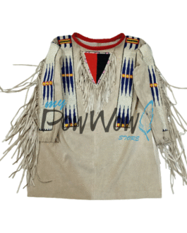 Old Style Native American Sioux Beaded Leather Powwow Regalia War Shirt SXS865