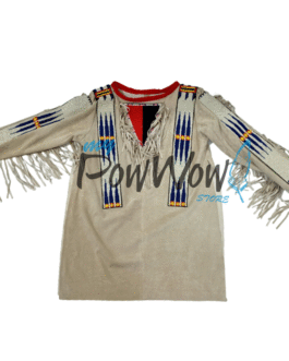 Old Style Native American Sioux Beaded Leather Powwow Regalia War Shirt SXS865