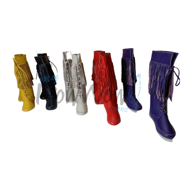 Native American Purple Leather Powwow Native Boots / Moccasin / Shoes MOC128