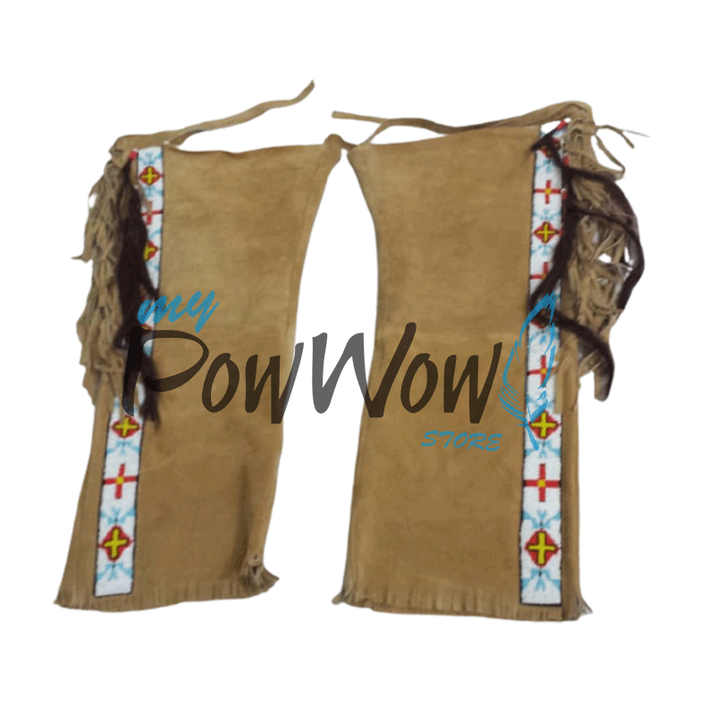 1800's Old Native American Beige Buckskin Leather Powwow Regalia SIOUX  Beaded War Suit SXC241 - MyPowwowStore