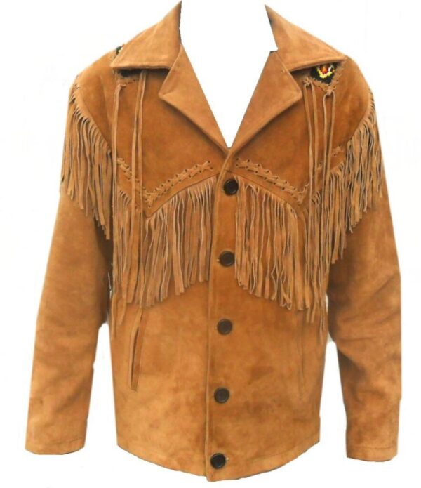 Western Leather Fringe Outfit For Men WSP01