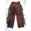 Fringes Pant Brown Buckskin Suede Leather WP27