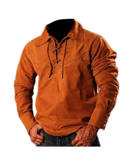 Mountain Man Shirt Men’s Brown Buckskin Leather SMS108