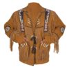 Western Leather Fringe Outfit For Men WJP13