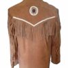 Western Leather Fringe Outfit For Men WJP115