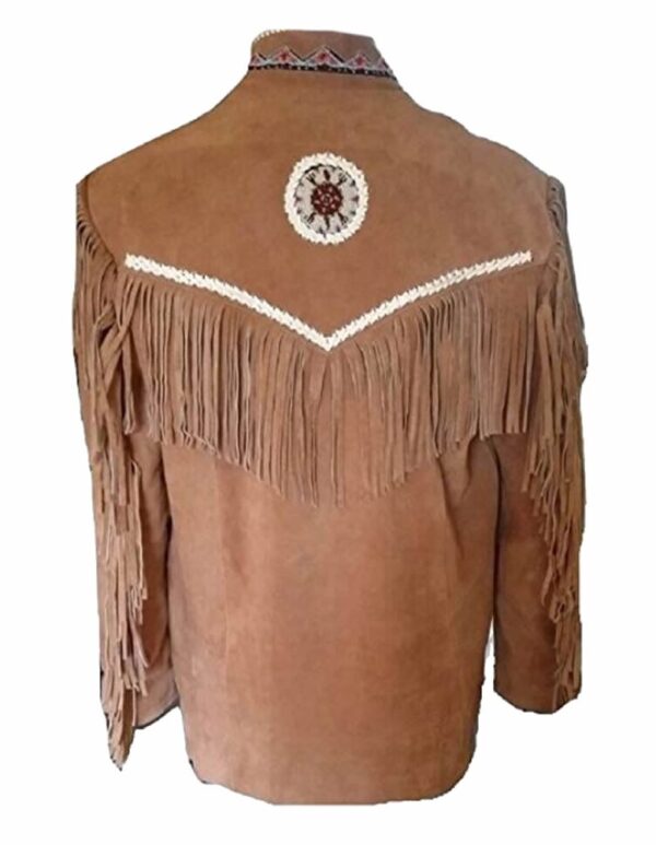 Western Leather Fringe Outfit For Men WJP115