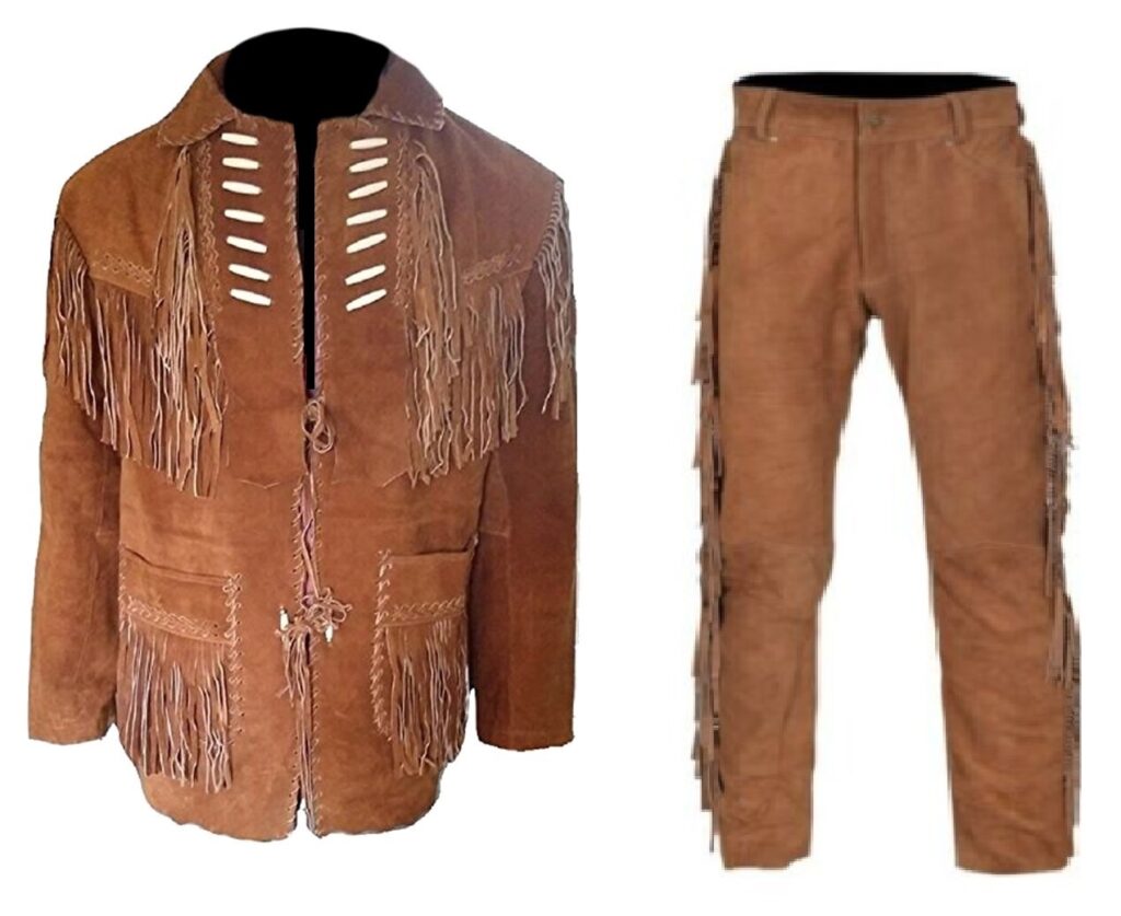Old West Cowboy Brown Buckskin Suede 