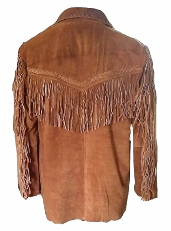 Western Leather Fringe Outfit For Men WJP17