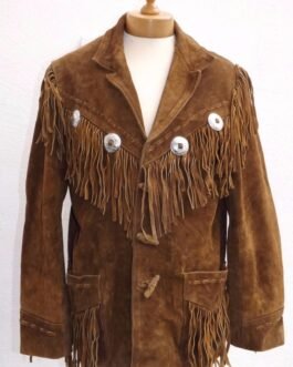 Old West Cowboy Brown Buckskin Suede Hide Western Suit Jacket & Pant WJP18