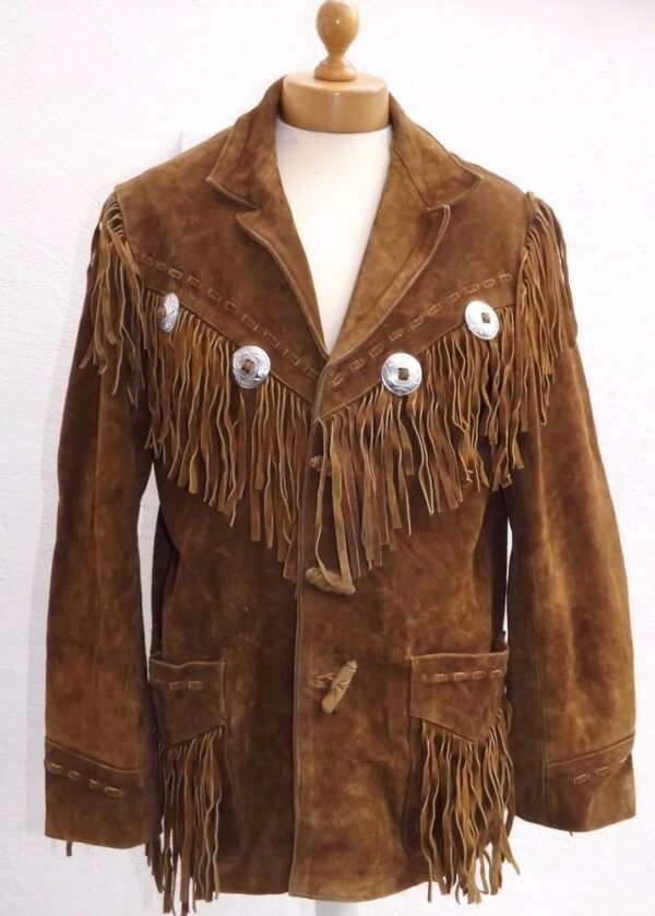 Western Leather Fringe Outfit For Men WJP18