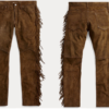 Western Leather Fringe Outfit For Men WJP18