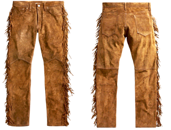 Western Leather Fringe Outfit For Men WSP124