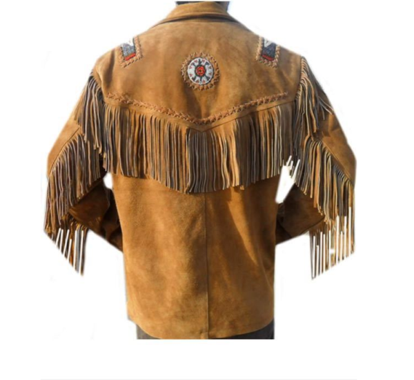 Western Leather Fringe Outfit For Men WJP30