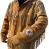 Western Leather Fringe Outfit For Men WJP30