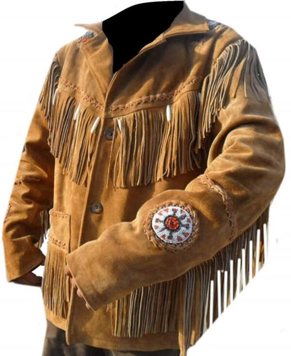 Western Leather Fringe Outfit For Men WJP30