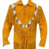 Western Leather Fringe Outfit For Men WSP33