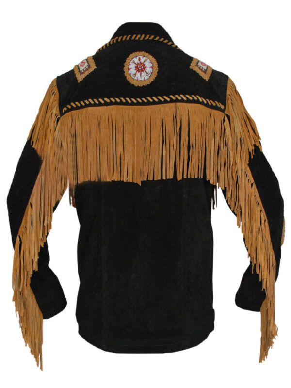 Western Leather Fringe Outfit For Men WJP341