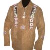 Western Leather Fringe Outfit For Men WSP40