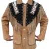 Western Leather Fringe Outfit For Men WJP47