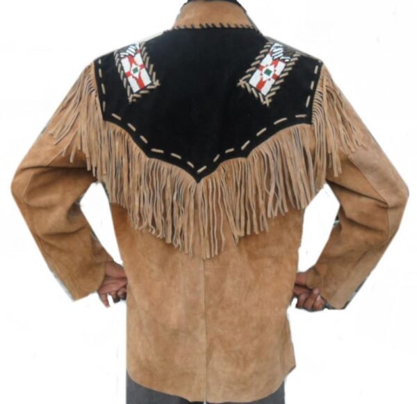 Western Leather Fringe Outfit For Men WJP47