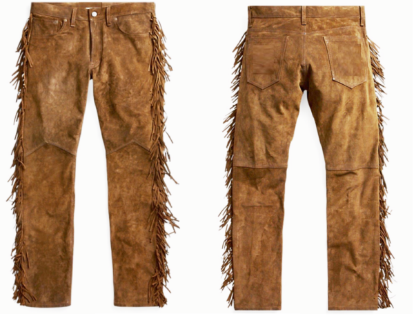 Western Leather Fringe Outfit For Men WJP49