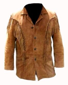 Old West Cowboy Brown Buckskin Suede Hide Western Suit Jacket & Pant WJP49