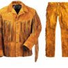 Western Leather Fringe Outfit For Men WJP50