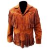Western Leather Fringe Outfit For Men WJP51