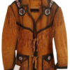 Western Leather Fringe Outfit For Men WJP55