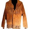 Western Leather Fringe Outfit For Men WJP60