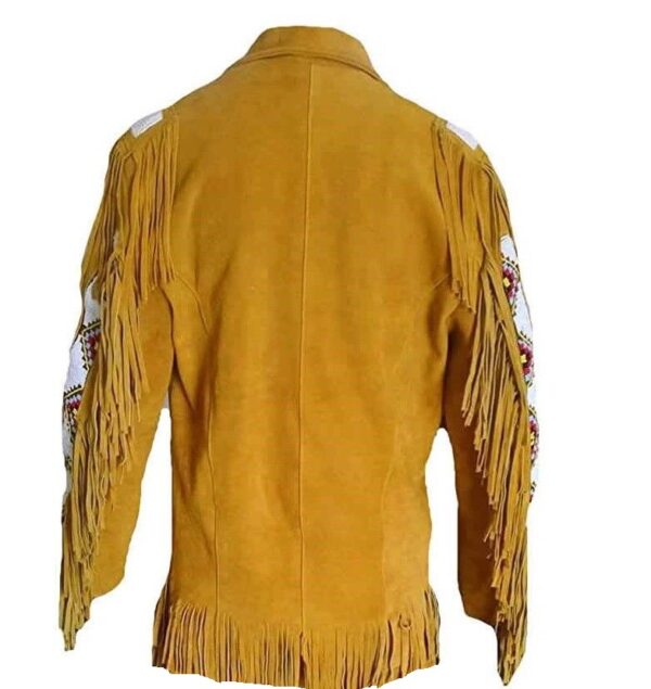 Western Leather Fringe Outfit For Men WSP86