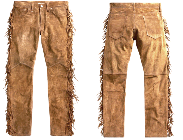 Western Leather Fringe Outfit For Men WJP19