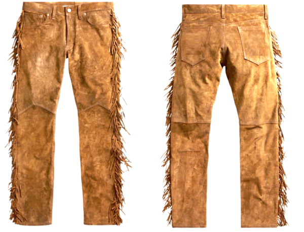 Western Leather Fringe Outfit For Men WJP44