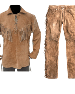 Buckskin Suit Cowboy Brown Suede Hide Western Shirt & Pant WSP39