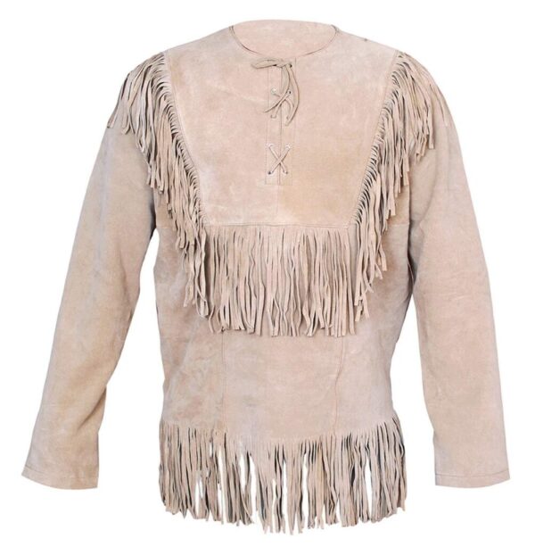 Western Leather Fringe Outfit For Men WSP04