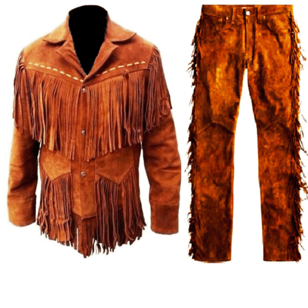 Leather Fringe Outfit For Men