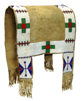 Horse Saddle Blanket Buffalo Hide Sioux Beaded Native Horse