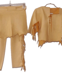 Buckskin Leather Shirt And Pant Ragged Leather For Women CG108
